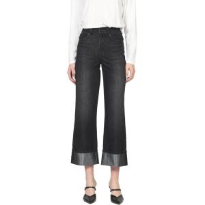 image:imageDEAR JOHN Holly Straight Leg Jeans for Women HighRise Cuffed Hem Full Length DenimBlack Gem