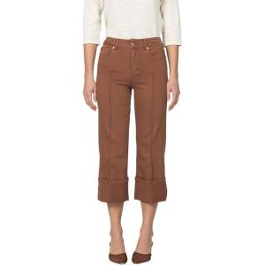 image:imageDEAR JOHN Holly Straight Leg Jeans for Women HighRise Cuffed Hem Full Length DenimCappuccino