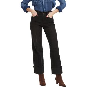 image:imageDEAR JOHN Holly Straight Leg Jeans for Women HighRise Cuffed Hem Full Length DenimJet Set