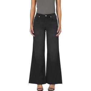 image:imageDEAR JOHN Micah Womens Wide Leg Jeans Mid Rise Comfortable Stretch Raw HemJet Set