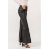 image:imageDEAR JOHN Fiona Womens Pants Wide Leg High Rise Full Length Inseam Clean Finished HemSmoked Charcoal Vegan Leather