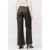 image:imageDEAR JOHN Fiona Womens Pants Wide Leg High Rise Full Length Inseam Clean Finished HemSmoked Charcoal Vegan Leather