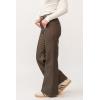 image:imageDEAR JOHN Fiona Womens Pants Wide Leg High Rise Full Length Inseam Clean Finished HemToasted Coconut Vegan Leather