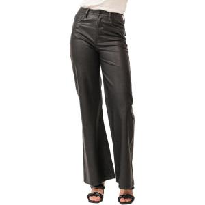image:imageDEAR JOHN Fiona Womens Pants Wide Leg High Rise Full Length Inseam Clean Finished HemSmoked Charcoal Vegan Leather