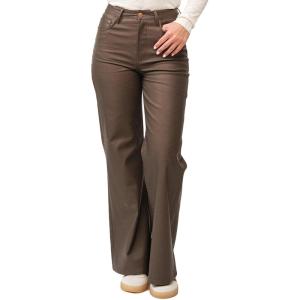 image:imageDEAR JOHN Fiona Womens Pants Wide Leg High Rise Full Length Inseam Clean Finished HemToasted Coconut Vegan Leather