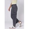 image:imageDEAR JOHN Lasso Womens Barrel Leg Pants High Rise Comfort Stretch Classic DenimCharcoal