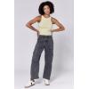 image:imageDEAR JOHN Lasso Womens Barrel Leg Pants High Rise Comfort Stretch Classic DenimCharcoal