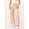 image:imageDEAR JOHN Marvey Women s Pant Colored High Rise Wide Leg Ankle Inseam Pants for WomenPeach Flash Linen