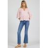 image:imageDEAR JOHN Sybil Top Womens Cotton Split Neck Three Quarter Sleeve with Lace DetailPale Lilac