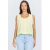 image:imageDEAR JOHN Ada Womens Top Scoop Neck Sleeveless Button Front Relaxed FitWax Yellow