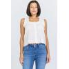 image:imageDEAR JOHN Ada Womens Top Scoop Neck Sleeveless Button Front Relaxed FitWhite