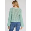 image:imageDEAR JOHN Adela Scoop Neck Long Sleeve Sweater Top for Women Relaxed Fit Open Knit Lightweight Everyday LayerHemlock