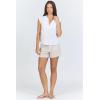 image:imageDEAR JOHN Alba Womens Top Crew Neck Short Sleeve Oversized Fit Braided Detail  White  Size Large