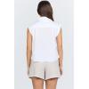 image:imageDEAR JOHN Alba Womens Top Crew Neck Short Sleeve Oversized Fit Braided Detail  White  Size Small