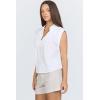 image:imageDEAR JOHN Alba Womens Top Crew Neck Short Sleeve Oversized Fit Braided Detail  White  Size XSmall