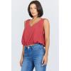 image:imageDEAR JOHN Alexi Womens Top V Neck Sleeveless Relaxed Fit Bubble HemSalsa