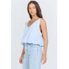 image:imageDEAR JOHN Alexi Womens Top V Neck Sleeveless Relaxed Fit Bubble HemSkyway