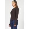 image:imageDEAR JOHN Ania Top Womens Slim Fit Thermal Crew Neck Long Sleeve Waffle Knit TopChocolate Torte