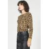 image:imageDEAR JOHN Ania Top Womens Slim Fit Thermal Crew Neck Long Sleeve Waffle Knit TopLeopard