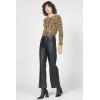 image:imageDEAR JOHN Ania Top Womens Slim Fit Thermal Crew Neck Long Sleeve Waffle Knit TopLeopard