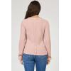 image:imageDEAR JOHN Ania Top Womens Slim Fit Thermal Crew Neck Long Sleeve Waffle Knit TopPink Clay