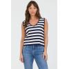 image:imageDEAR JOHN Celia VNeck Sleeveless Knit Top for WomenBlack Iris Stripe