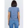 image:imageDEAR JOHN Chaya Womens Top V Neck Short Sleeve Relaxed FitBlue Steel