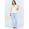 image:imageDEAR JOHN Chaya Womens Top V Neck Short Sleeve Relaxed FitOffwhite