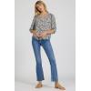 image:imageDEAR JOHN Costa Top Womens Woven V Neck Raglan Three Quarter Sleeve with Floral PrintBlack Pansey