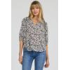 image:imageDEAR JOHN Costa Top Womens Woven V Neck Raglan Three Quarter Sleeve with Floral PrintBlack Pansey