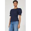 image:imageDEAR JOHN Dani Womens Puff Sleeve Top ShirtBlack Iris