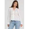image:imageDEAR JOHN Darlene Top Womens Woven V Neck Long Sleeve with Embroidered DetailOffwhite