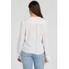 image:imageDEAR JOHN Darlene Top Womens Woven V Neck Long Sleeve with Embroidered DetailOffwhite
