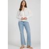 image:imageDEAR JOHN Darlene Top Womens Woven V Neck Long Sleeve with Embroidered DetailOffwhite