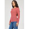 image:imageDEAR JOHN Edina Crew Neck Long Sleeve Sweater Top for WomenDeep Terracotta