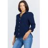 image:imageDEAR JOHN Gaia Poplin Classic Collared Buttonup Long Sleeve Womens ShirtBlack Iris