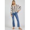 image:imageDEAR JOHN Gilly Crew Neck Long Sleeve Striped Sweater Top for WomenGrey Stripe