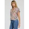 image:imageDEAR JOHN Julia Womens Classic Fit Top V Neck Short Sleeve ShirtTropical Ikat