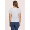 image:imageDEAR JOHN Kaira Womens Top Crew Neck Short Sleeve Ruched Classic FitCobalt Stripe