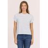image:imageDEAR JOHN Kaira Womens Top Crew Neck Short Sleeve Ruched Classic FitCobalt Stripe