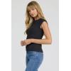 image:imageDEAR JOHN Kiyomi Womens Fitted Short Sleeve Top Crew Neck Raglan SleeveBlack