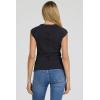 image:imageDEAR JOHN Kiyomi Womens Fitted Short Sleeve Top Crew Neck Raglan SleeveBlack