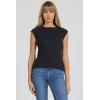 image:imageDEAR JOHN Kiyomi Womens Fitted Short Sleeve Top Crew Neck Raglan SleeveBlack