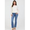 image:imageDEAR JOHN Lacey Crew Neck Long Sleeve Pullover Top for WomenEgret