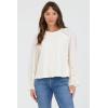 image:imageDEAR JOHN Lacey Crew Neck Long Sleeve Pullover Top for WomenEgret
