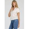 image:imageDEAR JOHN Lilah Split Neck Short Sleeve Knit Top for WomenEgret