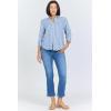 image:imageDEAR JOHN Lolita Womens Shirt Poplin ButtonUp Long SleeveBlue Lemon Emboidery