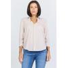 image:imageDEAR JOHN Lolita Womens Shirt Poplin ButtonUp Long SleeveTaupe Stripe
