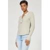 image:imageDEAR JOHN Luna Top for Women Fitted Thermal Henley Silhouette with Button Front and Long SleeveAbbey Stone