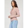 image:imageDEAR JOHN Luna Top for Women Fitted Thermal Henley Silhouette with Button Front and Long SleevePink Clay